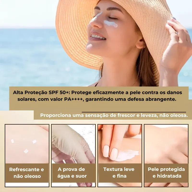 Protetor Solar Coreano (SPF 50+) com Hidratante de Arroz e Probióticos